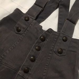 High waisted designer denim overalls 24